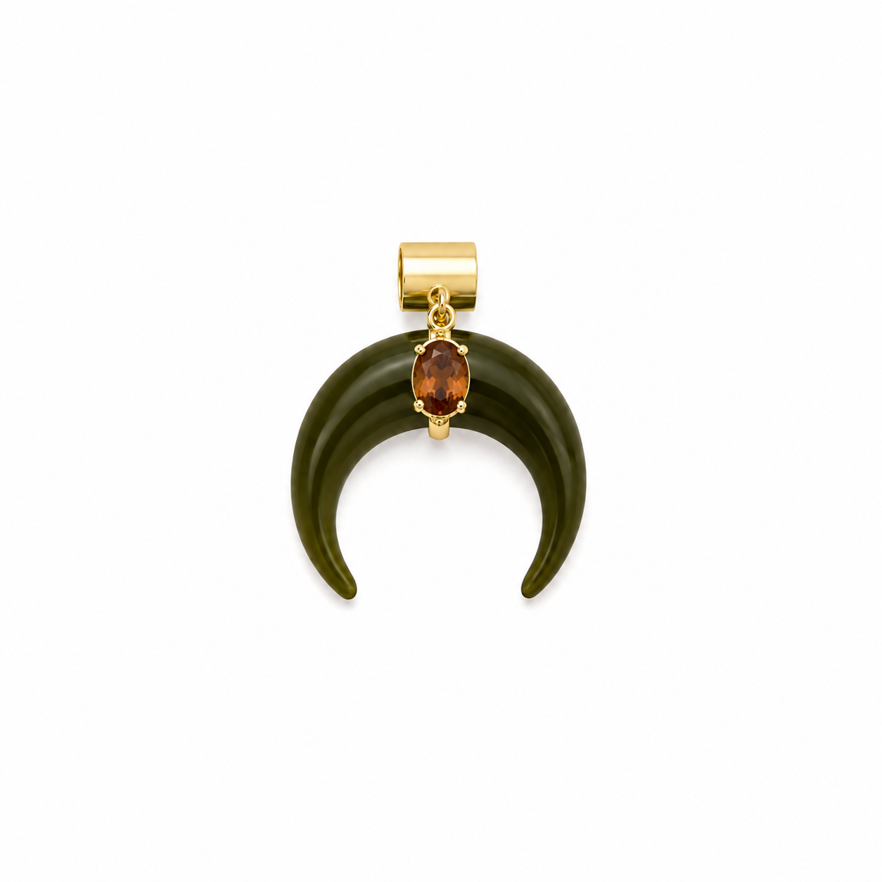 PINGENTE BOSS DENTE OLIVA BANHO OURO UNICO