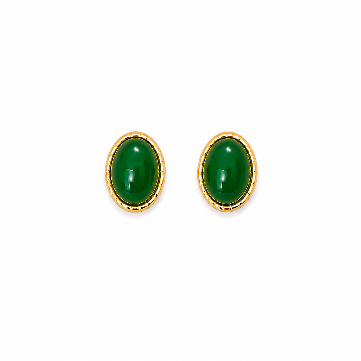 Brinco Oval Verde Bandeira