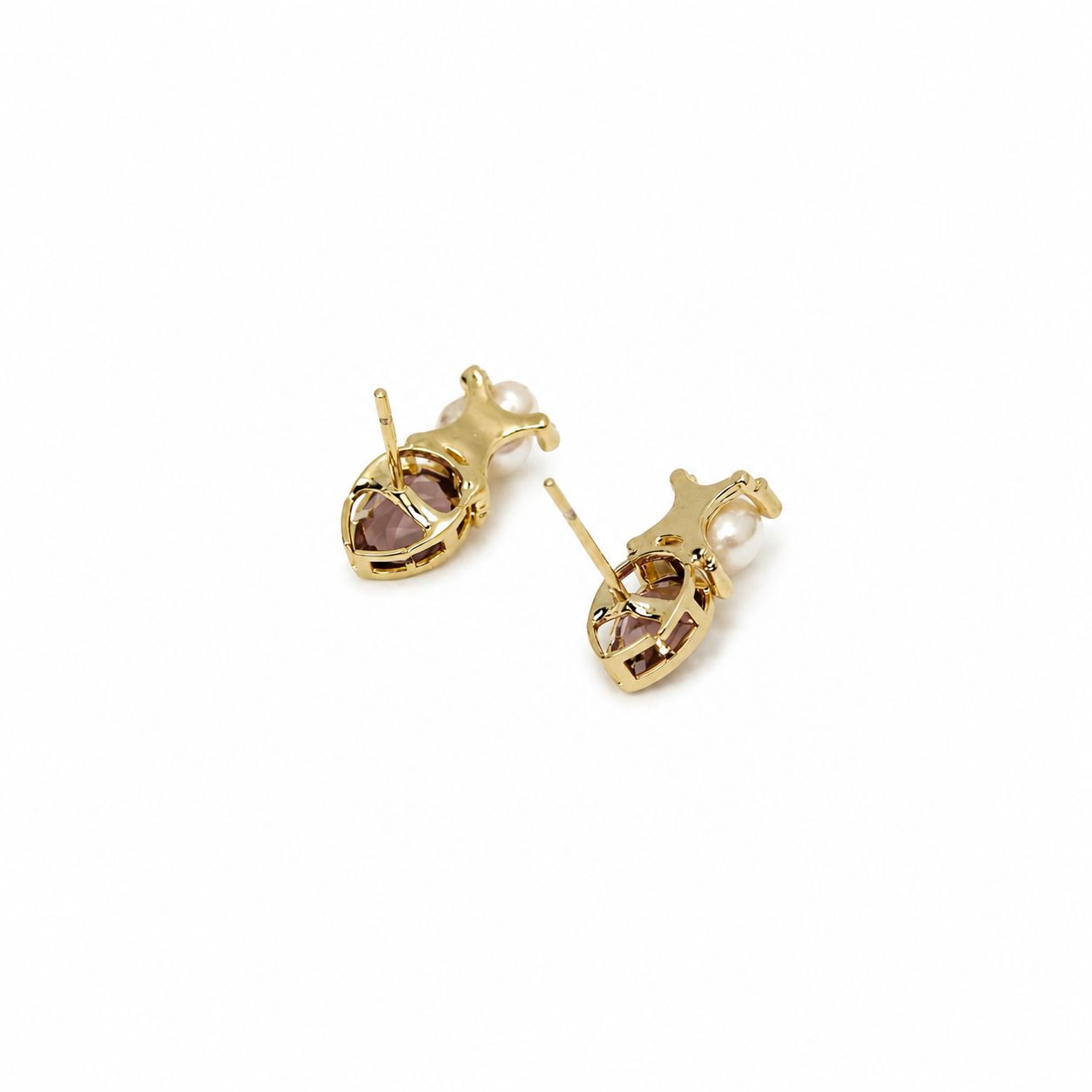 Brinco Ametista Pérola Mini Earcuff
