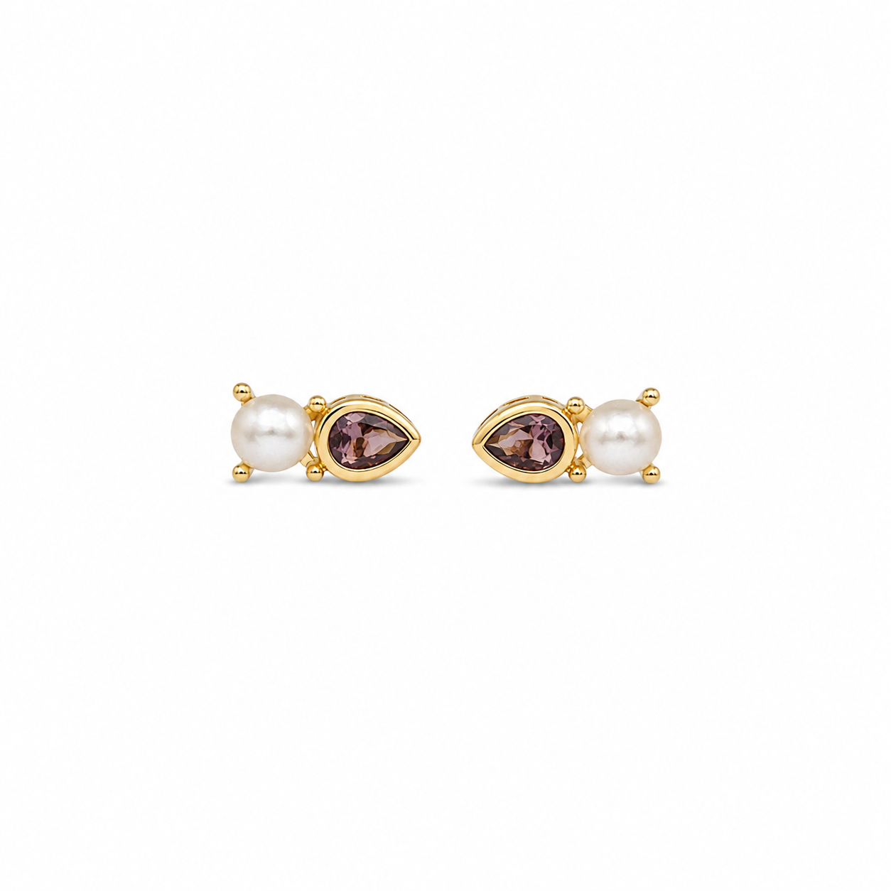 Brinco Ametista Pérola Mini Earcuff
