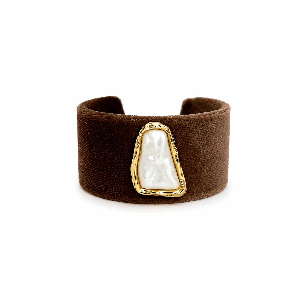 Bracelete Veludo Marrom