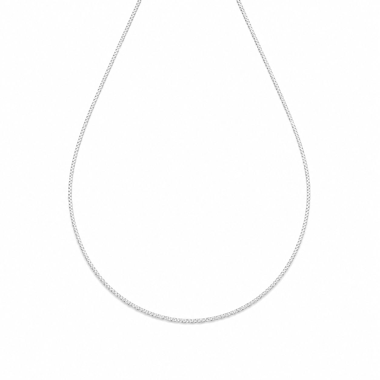 COLAR MALHA ITALIANA DIAMANTADA BANHO RÓDIO BRANCO