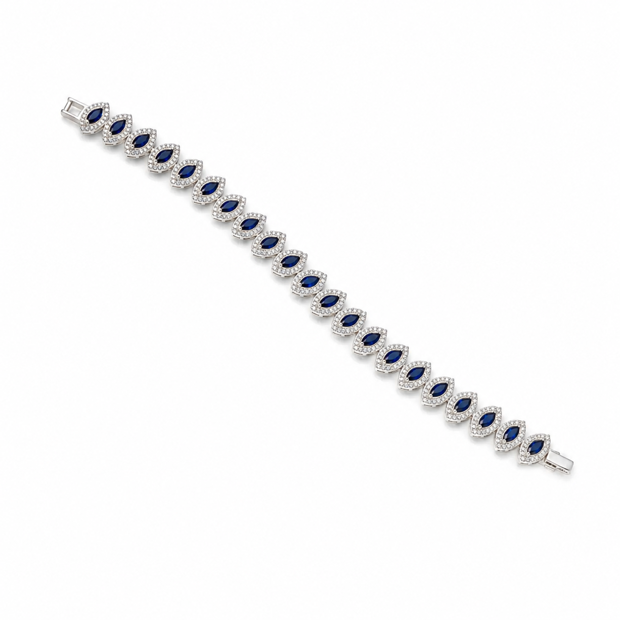 PULSEIRA RIVIERA GOTAS SAFIRA / CRAVEJADO