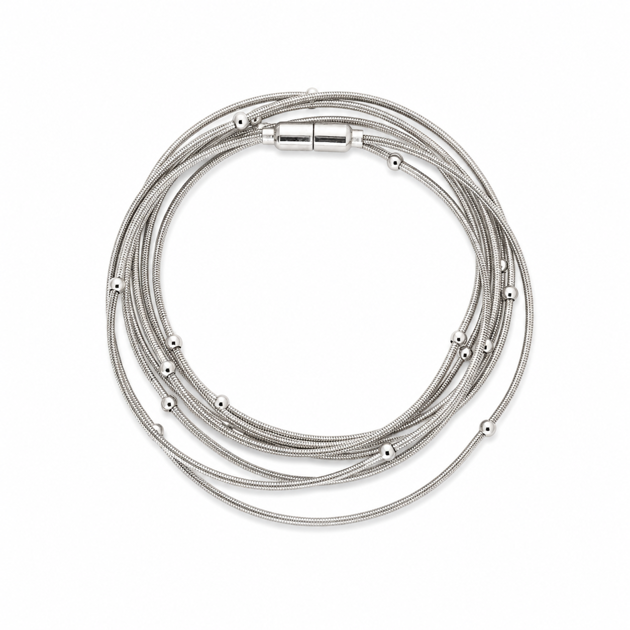 Pulseira Bolinhas Várias Voltas Fecho Imã