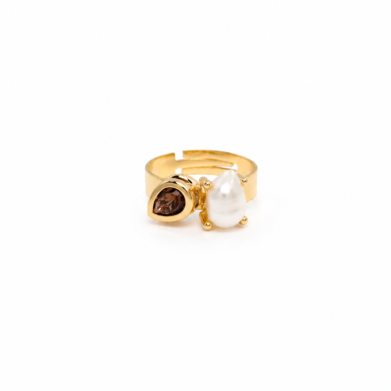 Anel Ametista Pérola
