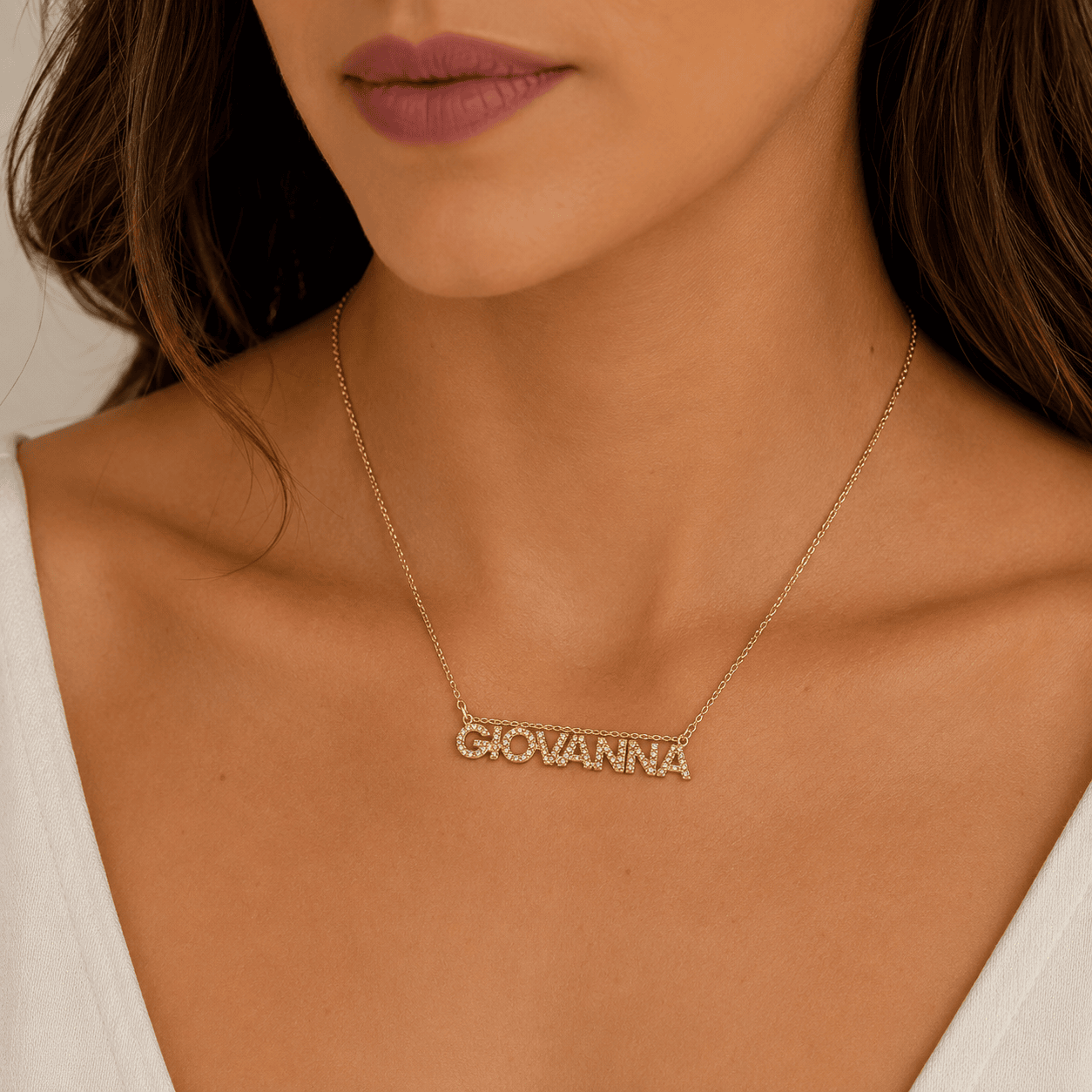 Colar Personalizado Iniciais Cravejadas